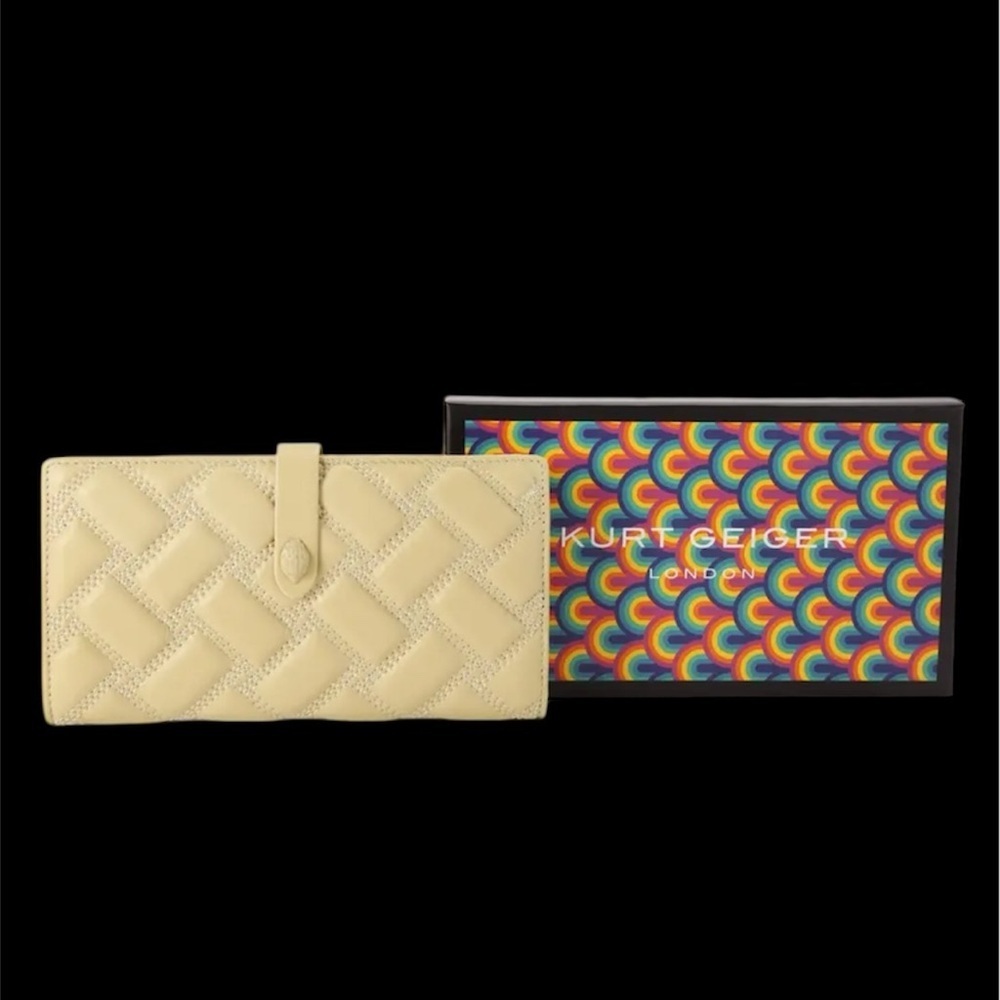 Kurt Geiger pale Yellow Quilted Soft leather Long wallet